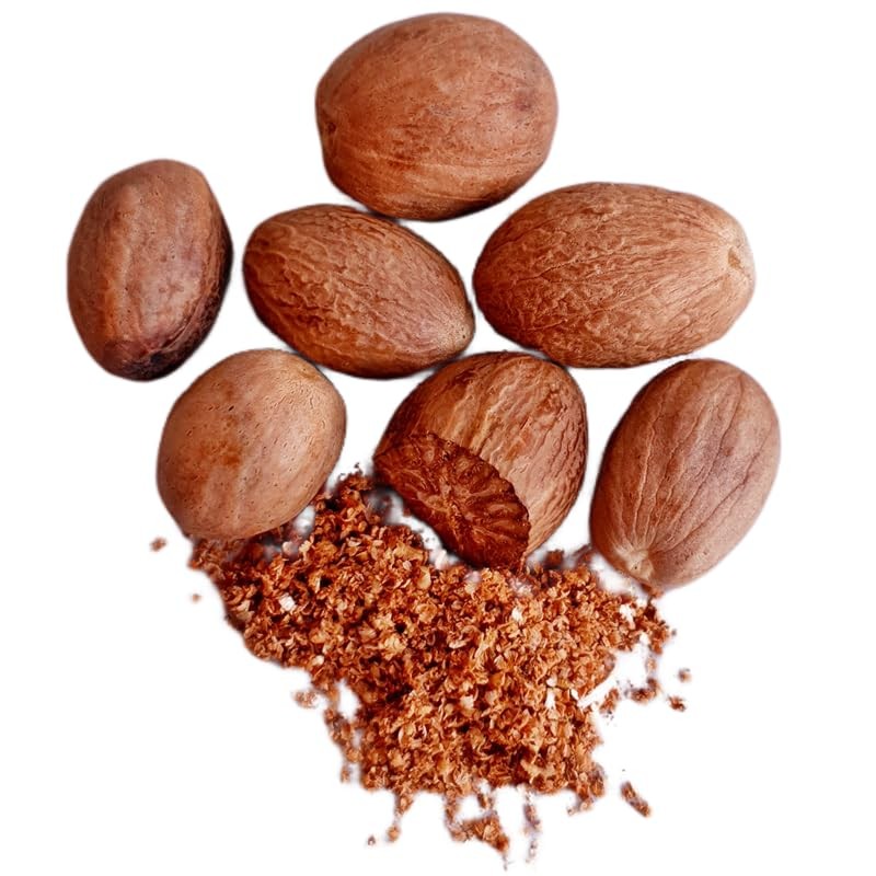 Nutmeg Seeds Whole 100g / 3.5oz, Premium Grade, Shell Removed