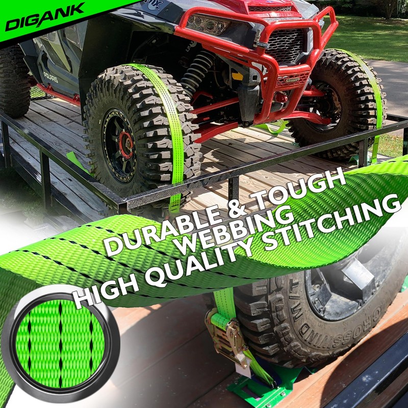 Digank E Track Wheel Chock Tie Down Kit, 2in*15ft Heavy