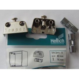 Hettich Trapez 62489 Connection Fitting for Screwing On 15.8 x 40 x 20.5 mm Pack of 8