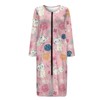 ZIATUBLES Cartoon Cat Pink Print Women Nightgowns Zipper Front Robes