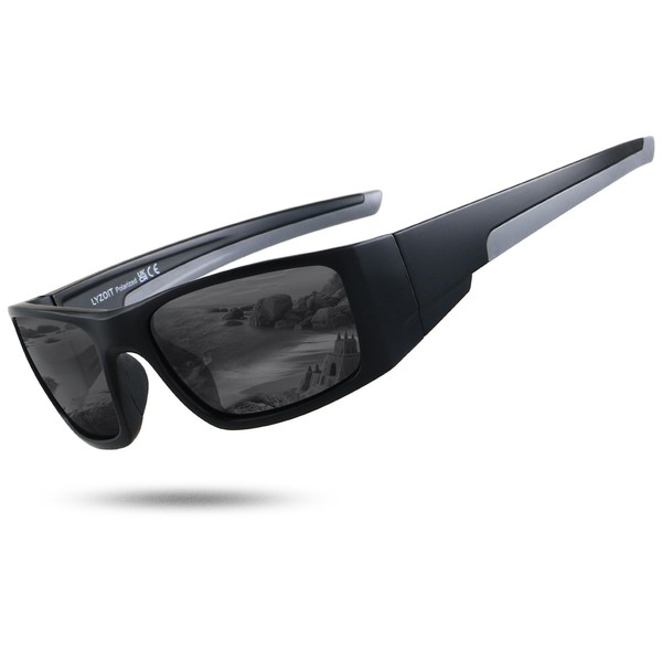 LYZOIT Polarized Sports Sunglasses for Men Women Wrap Around Unbreakable