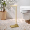 Gatco 1443B, Modern Rectangle Base Freestanding Toilet Paper Holder with