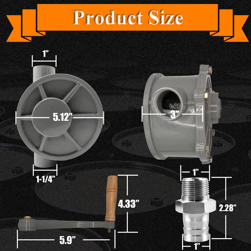 30-40 Gallon NPT Thread Gas Caddy Pump Kit Inlet Pipe