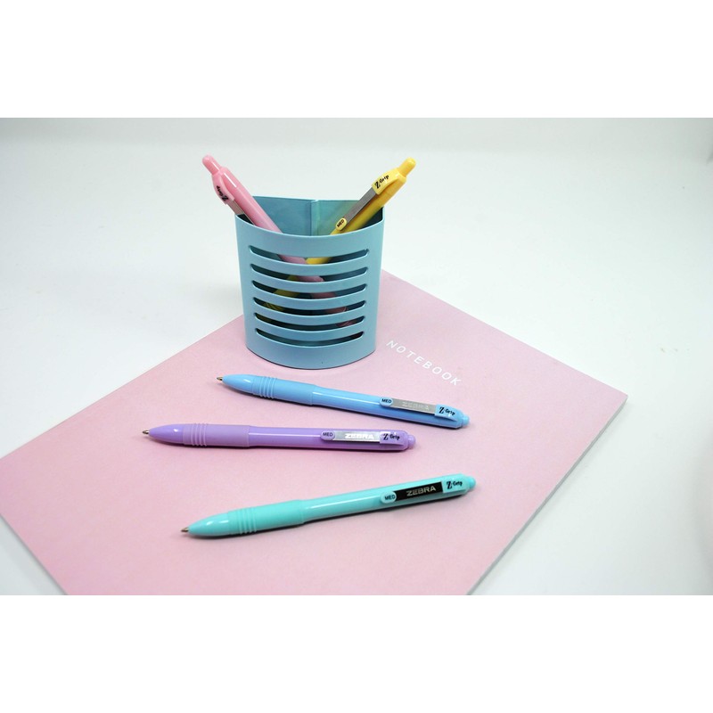 Zebra Pen Z-Grip Pastel Retractable Ballpoint Pen, Assorted Color Barrel,