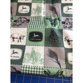 John Deere Green Brown Window Valance ForShipping 46 inches wide with a seam