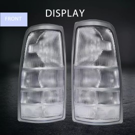 QCL-Autoparts Pair White Clear Tail Lights For 1999-2007 GMC Sierra 1500 2500 3500 Truck LH RH