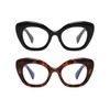 Oversized Cat Eye Reading Glasses for Women, Fashion Computer Blue