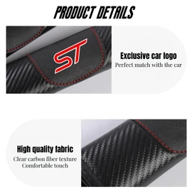 JULOPO 2Pcs Carbon Fiber car seat Belt Cover car seat Belt pad Shoulder Protector Soft and Comfortable Compatible with Focus Fiesta Explorer Europe Edge ST Accessories
