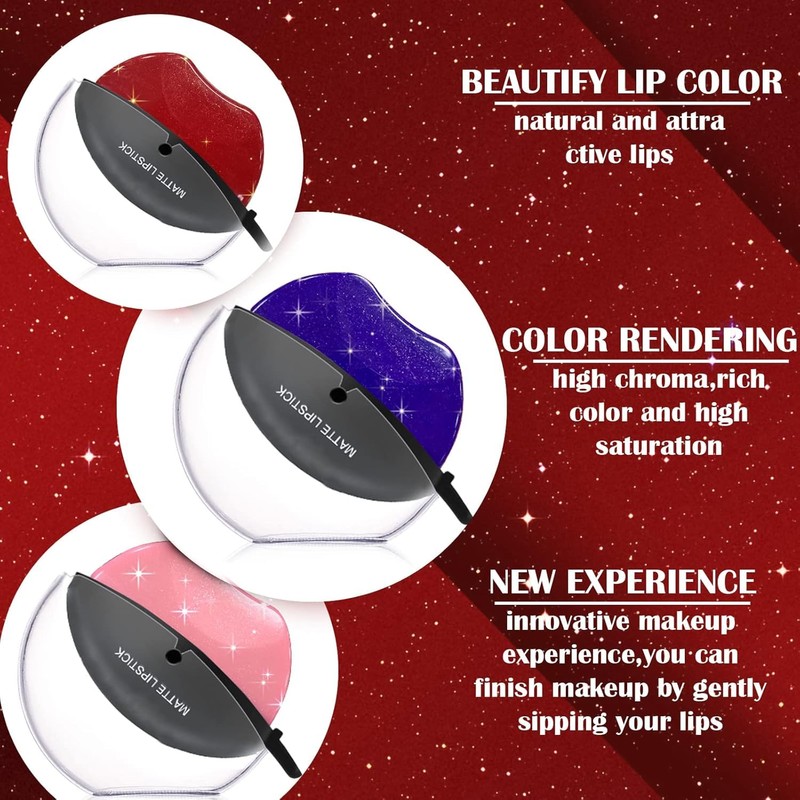 DAGEDA 3 Colors Lazy Lipstick, Pearl Magic Color Changing Lipstick,