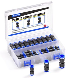 TAILONZ PNEUMATIC 30 pcs Straight Push Connectors Plastic Quick Release Connectors Air Line Fittings for 1/4 5/16 3/8 Tube (2 Way)