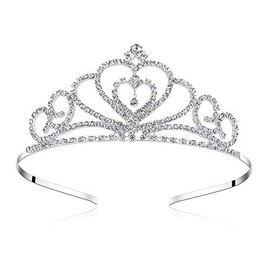 Lovelyshop Strass Herz Tiara-Hochzeit Abschlussball Geburtstag Prinzessin Krone -1 Packung