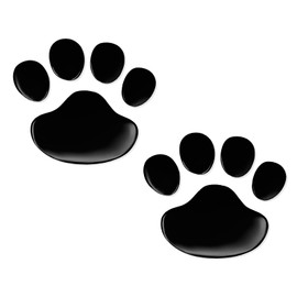 povtii 2 PCS 3D Dog Paw Footprint Sticker, Waterproof Paw Print Window Decals for Car, Cute Paw Sticker of Badge Bumper Luggage Laptop Emblem Decoration, Universal Car Accessories (Black)