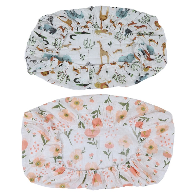 2pcs Baby Diaper Changing Covers Printing Cotton Yarn Removable Infant