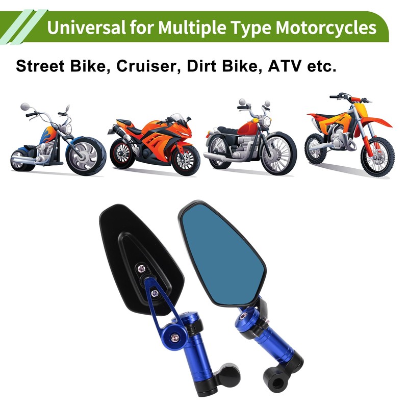HOPESPANNER Universal Motorcycle Rear View Mirrors Adjustable Side Rearview Mirror