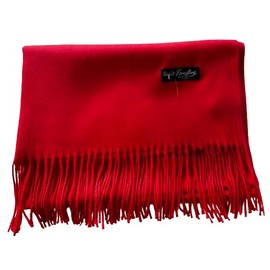 Foresters Unisex 100% Pure Cashmere Lightweight Woolen Scarf/Shawl Gifts for Christmas, Comes in a Luxury Gift Box (Scarlet)