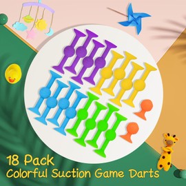 HugOutdoor 18Pcs 4 Colors Suction Cup Kids Bath Sticky Toy Soft Tip Darts Indoor Outdoor Throwing Games