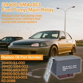 39400-SM4-003 Fuel Pump Main Relay Compatible with 1992-2001 Honda Civic Accord & Acura CL TL Integra - Replaces 39400-S10-003 39400-S01-A01 39400-S1-000 39400-SR3-003 RZ-0088