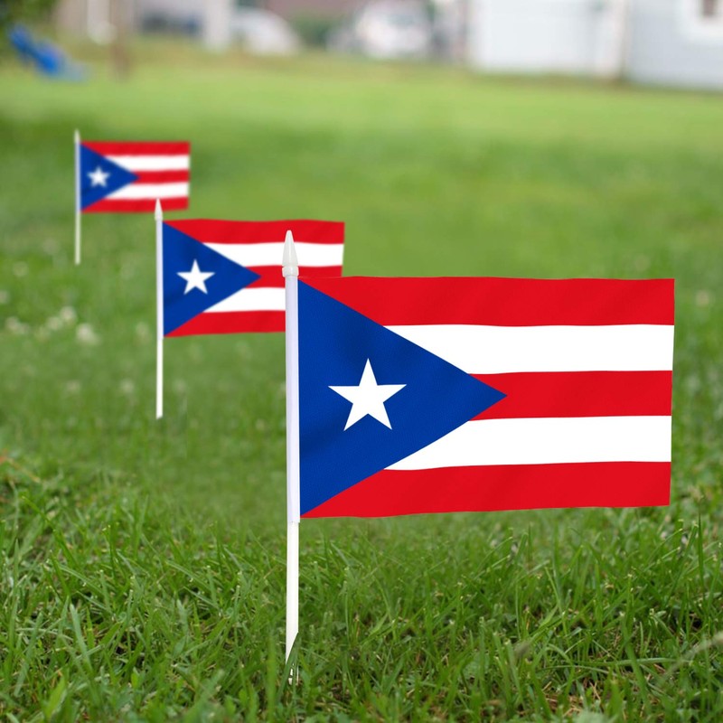 Anley Puerto Rico Mini Flag 12 Pack - Hand Held