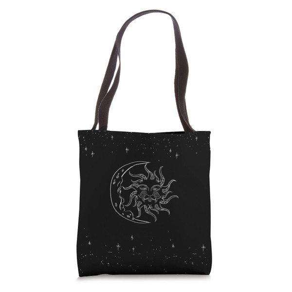 Crescent Moon And Sun Face Vintage Minimal Art Space Lover