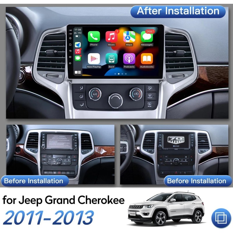 Leeocar For 2011-2013 Jeep Grand Cherokee GPS Navi Android 12