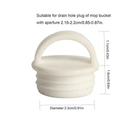 NentMent - Juego de 5 tapones de repuesto para cubeta de fregona de giro, para tina de agua, tubo redondo, con anillo de tracción para tina, cocina, baño, agujero de 22 mm