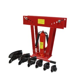 Tube and Pipe Bender, 12 Ton Hydraulic Pipe Bender Hand Pump Tube Tubing Exhaust Tube Bender Tool 6 Dies (1/2",3/4",1",1-1/4",1-1/2",2")