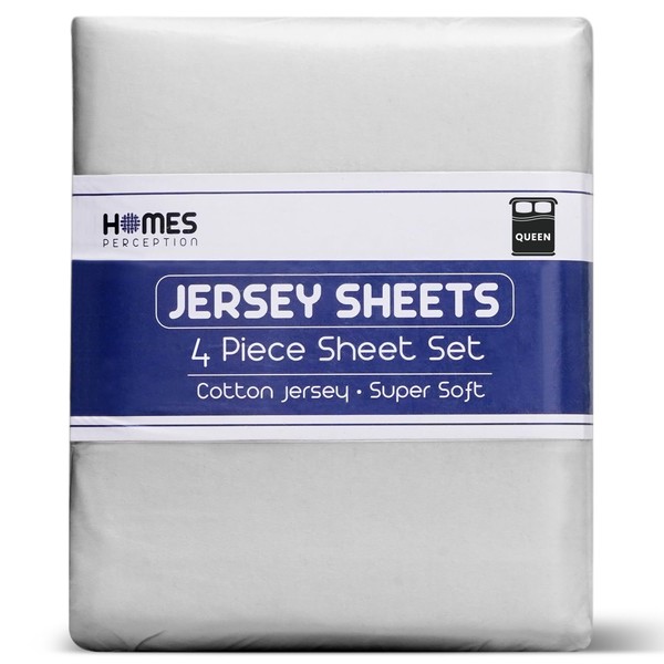 Homesperception 100% Pure Cotton Jersey Sheet Set Comfy & Stretchable