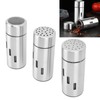 3Pcs Salt and Pepper Shakers Set Stainless Steel 3 Sizes