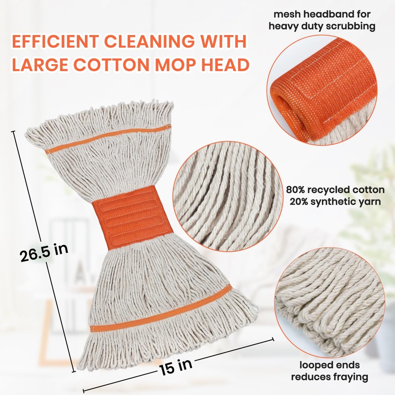 Commercial Mop, 58" Heavy Duty Industrial Mops for Floor Cleaning,