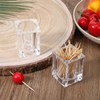 Ezymivs 2PCS Cocktail Pick Holder, Clear Acrylic Toothpick Holder Rhombu