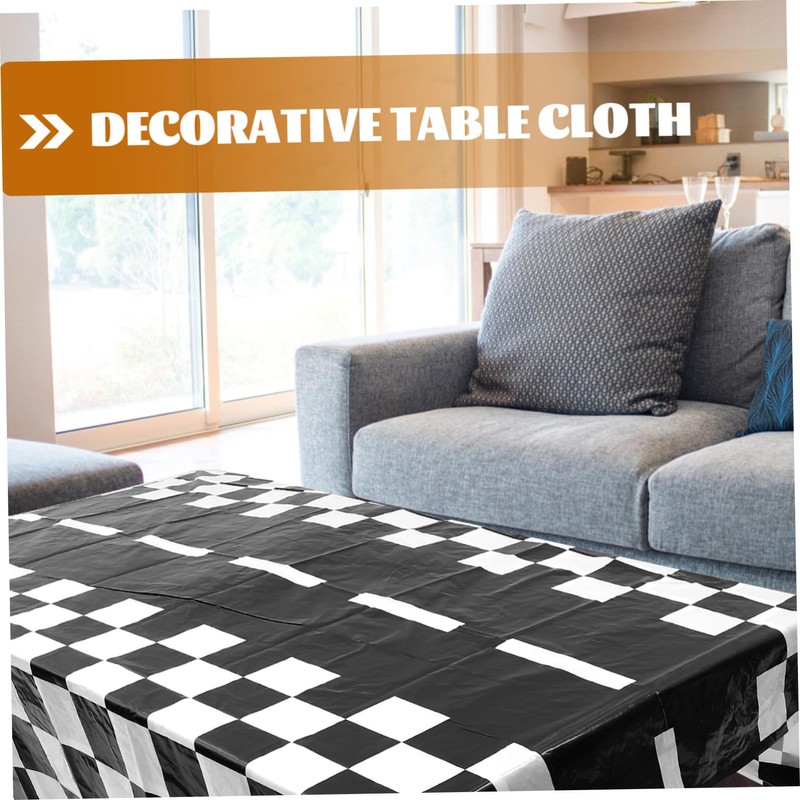 KOMBIUDA Simple Decorative Tablecloths 2pcs Large Rectangle Checkered Party Tablecloths