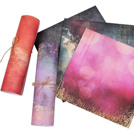 24 Sheets Paper DIY Handmade Background Paper Wrapping Paper Craft Paper Art Paper Single Sided Print Picture Postcard Floral Photo Album Scrapbooking 6inch (Blife)