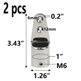 Semetall 90 Degree Stanchion Base Mount Hand Rail Fitting for 1In(25.4MM) Tube Boat Marine with Screws,316 Stainless Steel,2PCS