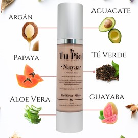 Tu Piel Dra. Lietza | Nayaa Crema Facial de Noche Aclarante | Para manchas con extractos naturales de papaya, guayaba y saxifraga sarmentosa