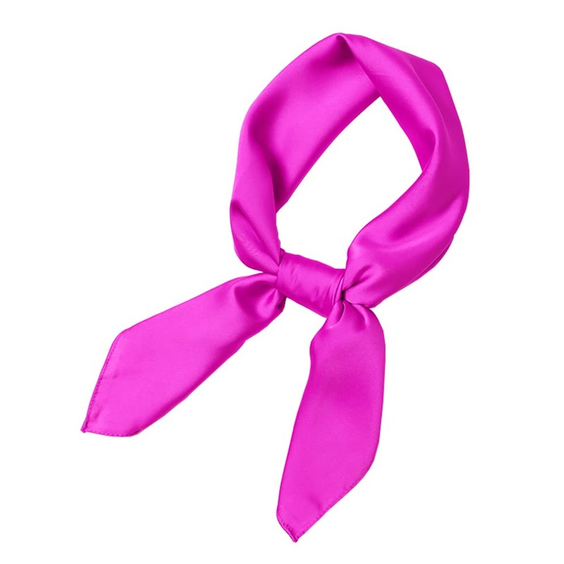 Lastclream Chiffon Square Neck Scarves for Women Handkerchief Retro Satin