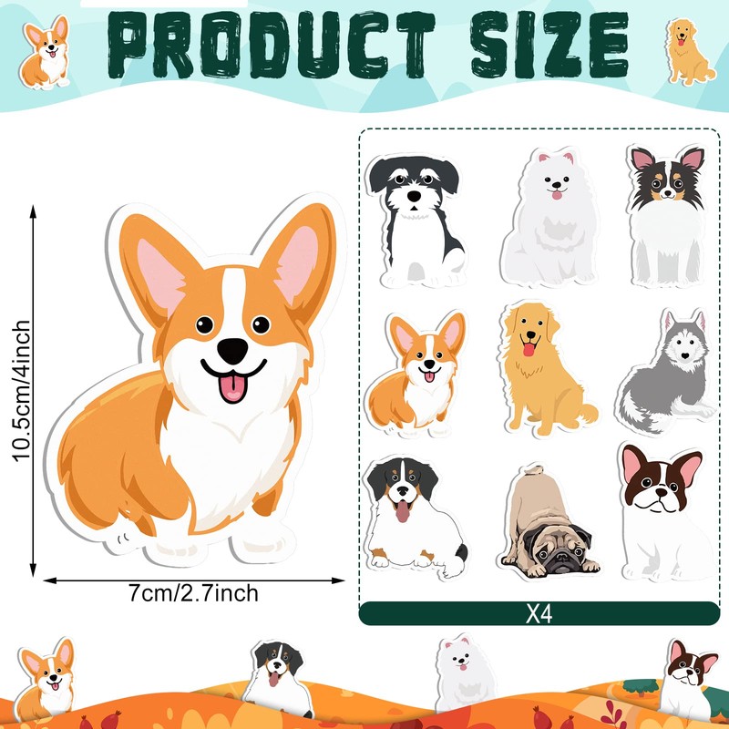 Hotop 36 Pads Cute Dog Sticky Notes Dog Notepads Bulk