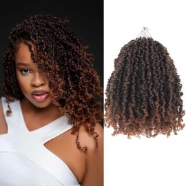 Shoobidoo 10 Inch Yanky Twist Crochet Hair Pre-looped 9 Packs Yanky Twist Hair Senegalese Twists Crochet Hair with Curly Ends Synthetic Crochet Braids