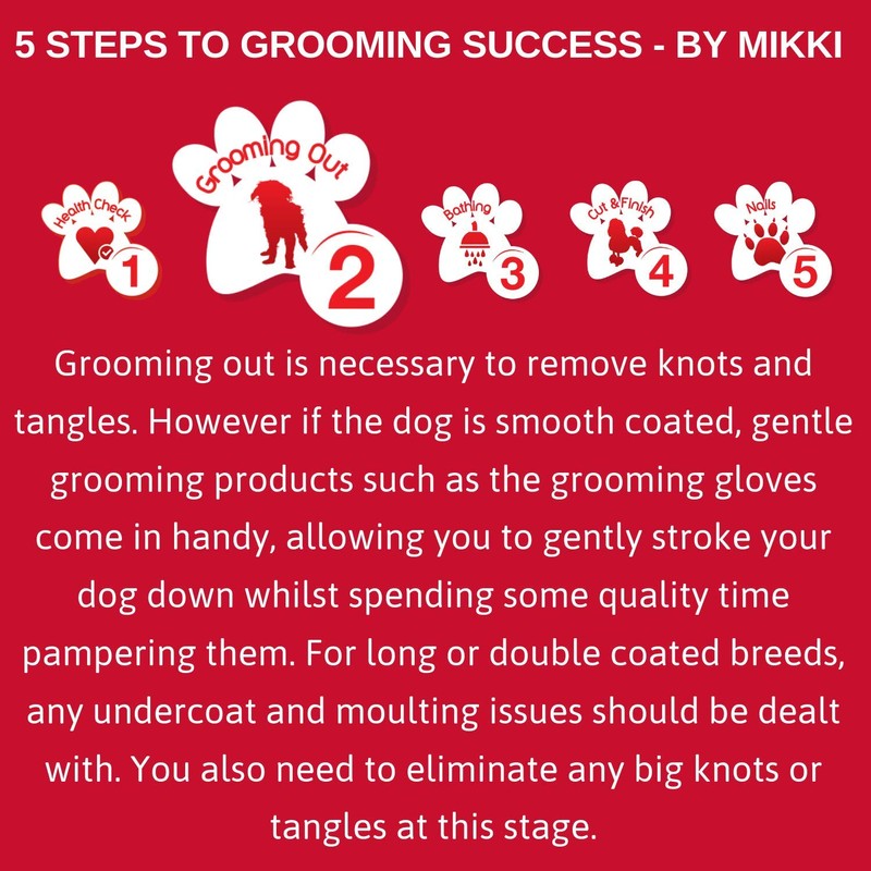 Mikki Dog, Puppy, Cat Grooming Massage Slicker Brush - Gentle,