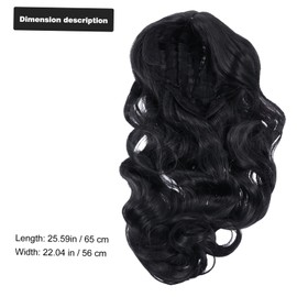 Vaguelly Stylish Long Curly Wig Water Wave by Women's Clip-on Wig Fashionable Headgear