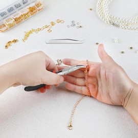 OdiuK Jump Rings for Jewellery Making 2406 Pieces Split Rings Clasps with Jewellery Pliers and Ring Opener, 4 mm to 10 mm Metal Chain Rings DIY Jump Rings for Necklace Bracelets (Silver and Gold)