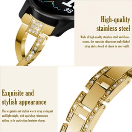 VanHooc 22mm Metal Watch Band for Garmin Venu 4 45mm/Venu 3 45mm Gold