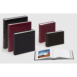 Walther design FA-371-R Classic artificial leather book bound album with ridged spine, 10.2 x 9.8 inch (26 x 25 cm), 60 white pages, red