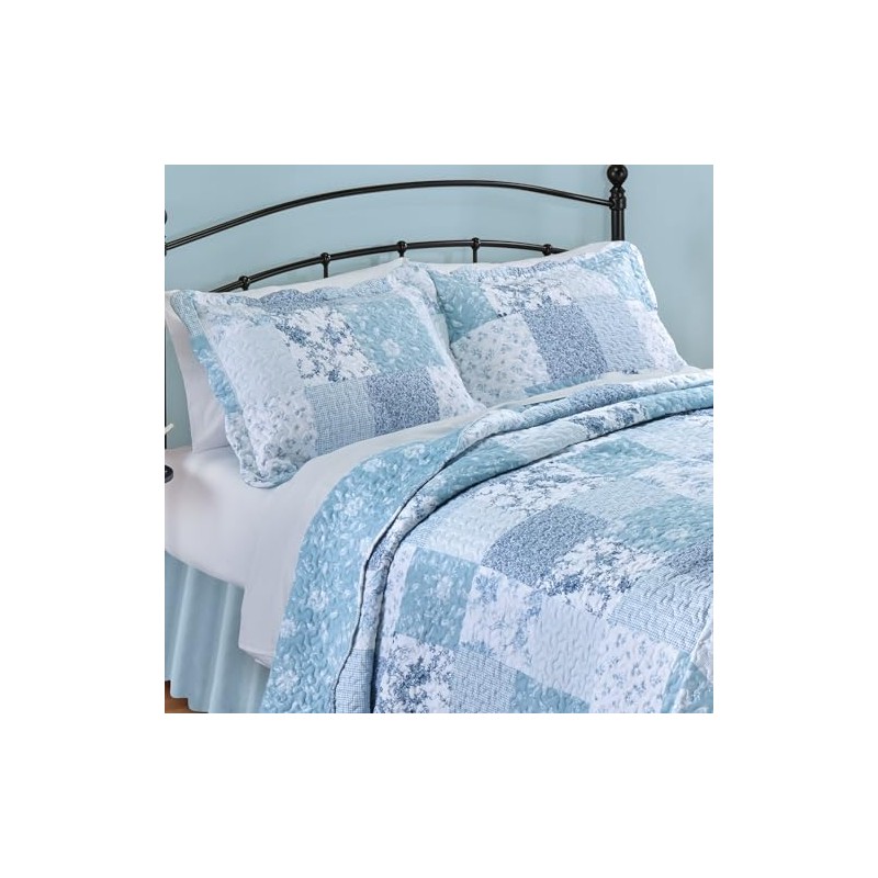 Collections Etc Kinsley Charming Floral Patchwork Pillow Sham