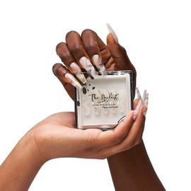 The Nailest - Instant Luxury Acrylic Press-on Nails-C-curve Long Coffin- White Quartz