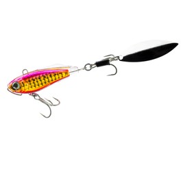 DUEL (デュエル) Lure Spintail Hardcore Solid Spin Sea Bass, Flounder [Fishing Gear, Saltwater, Freshwater, Sea Bass] 2.2 Inches (55 mm), 1.1 Oz (32 g) F1184-HGPI Gold/Pink Flounder