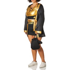 Dreamgirl Women's World Champion Costume, Black/Gold, Medium