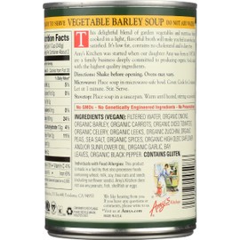 Amy's Organic Soups, Low Fat Vegetable Barley, 14.1 Ounce