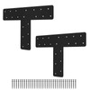 2 Pcs T Post Bracket,13"x13"T Flat Mending Plate with Black
