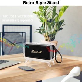 TXEsign Retro Desktop Stand for Marshall Middleton Speaker Table Holder Display Stand Base Mount Acrylic Speaker Stand Mount Base Bracket (Transparent)