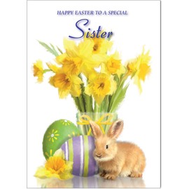 Sister Easter Card - Medium Sized Card (A5 Size -148mm x 210mm) with Envelope